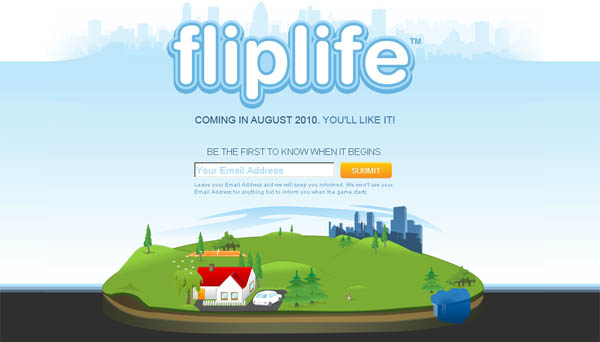 Preview der Webseite von FlipLife, das im August 2010 starten soll. Quelle: www.fliplife.com