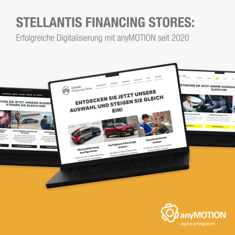 Stellantis Financing Stores - Ansicht der Startseite